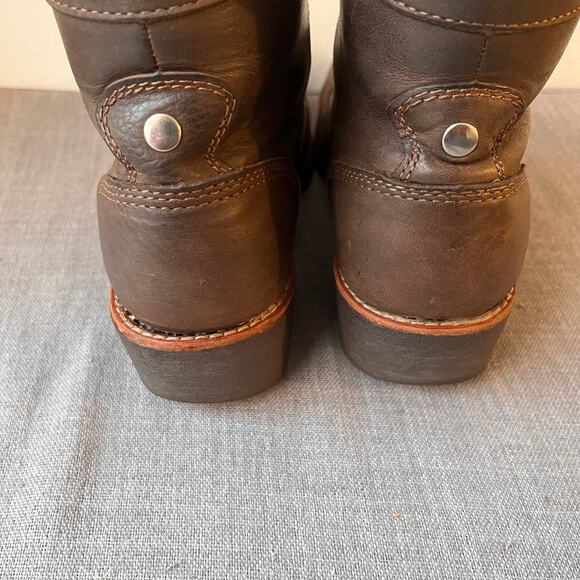 WORX by Red Wing Shoes Womens 6.5M Brown Leather Work Boots Safety Steel Toe - Picture 8 of 10